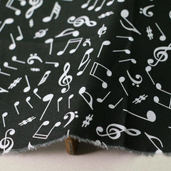 Music Note Print Cotton Fabric