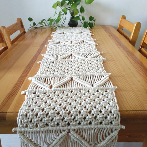 Macrame Table Runner with Tassels
