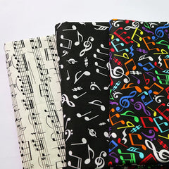 Music Note Print Cotton Fabric