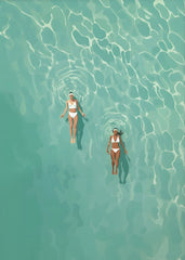 Summer Pool Party Wall Art – Nordic Canvas Print for Living Room Decor