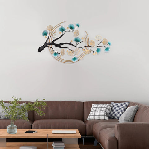 Tree Leaf Metal Wall Art – Modern 3D Ginkgo Nature Decor