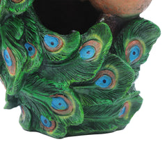 Peacock Waterfall Fountain – Feng Shui Desktop Resin Decor