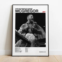 Black & White UFC Poster – Canvas Wall Art for Gym or Home Decor