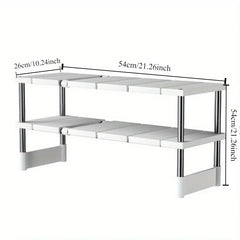 Stainless Steel Expandable Sink Storage Rack – Multi-Layer Cabinet Organizer