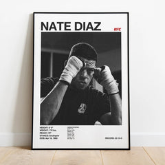 Black & White UFC Poster – Canvas Wall Art for Gym or Home Decor