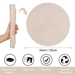 Round Braided Placemats Set of 6