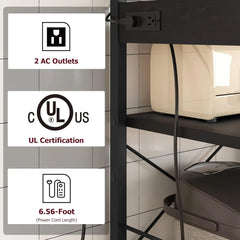 Bakers Rack with Power Outlet & Coffee Bar