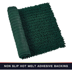 Non-Slip Bath Mat – Hunter Green Chenille Rug (24x17 Inch)