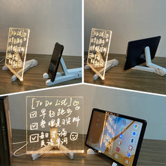 LED Note Board Night Light – Erasable Acrylic Message Board with 7 Color Pens