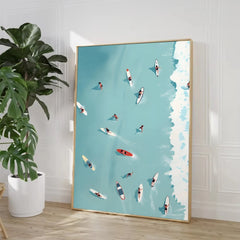 Summer Pool Party Wall Art – Nordic Canvas Print for Living Room Decor