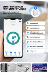 RAYKUBE V1 Smart Cylinder Lock – Tuya BLE, Fingerprint & Password Unlock