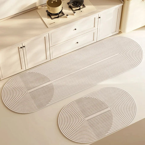 Super Absorbent Diatomite Kitchen Mat – Long Anti-Slip Washable Floor Rug