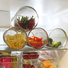 Stainless Steel Rolling BBQ Basket Set – Mesh Grill Cylinder with Wooden Handle