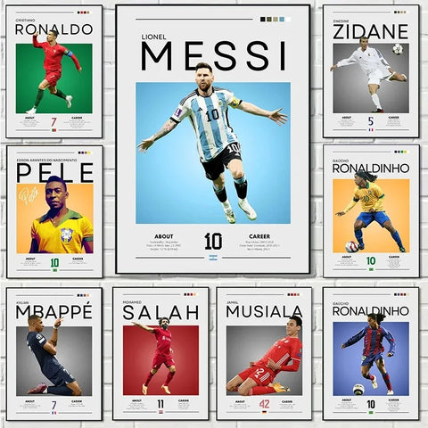 Football Celebrity Canvas Poster – Modern Sports Wall Art for Home & Gifts