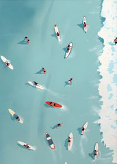 Summer Pool Party Wall Art – Nordic Canvas Print for Living Room Decor