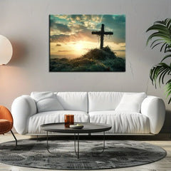 Sunrise Canvas Art Print – Modern Wall Decor with Pine Frame