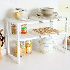 Stainless Steel Expandable Sink Storage Rack – Multi-Layer Cabinet Organizer