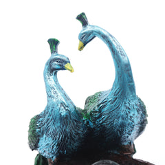 Peacock Waterfall Fountain – Feng Shui Desktop Resin Decor
