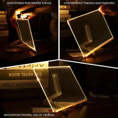 LED Note Board Night Light – Erasable Acrylic Message Board with 7 Color Pens