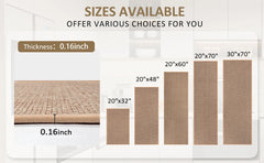 Linen Weave Kitchen Floor Mat – Anti-Slip, Oil-Resistant Twill Rug with Rubber Backing