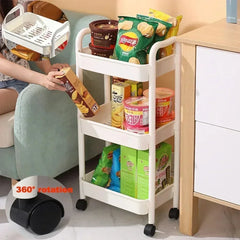 Mobile Storage Cart – Multifunctional Organizer Rack with Wheels