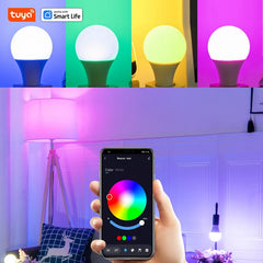Bluetooth RGB LED Smart Bulb – E27 15W Dimmable with App & Remote Control