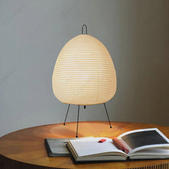 Japanese Rice Paper Table Lamp – Tripod Lantern Style LED Desk Light