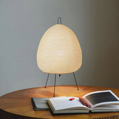 Japanese Rice Paper Table Lamp – Tripod Lantern Style LED Desk Light