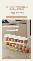 2-Tier Rolling Egg Storage Box – Automatic Dispenser for Refrigerator