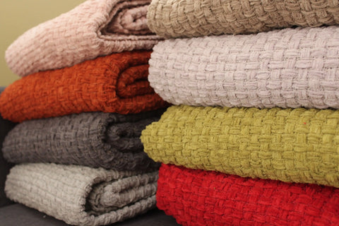 Chenille Basket Weave Throw Blanket – Steel Grey Polyester