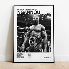 Black & White UFC Poster – Canvas Wall Art for Gym or Home Decor