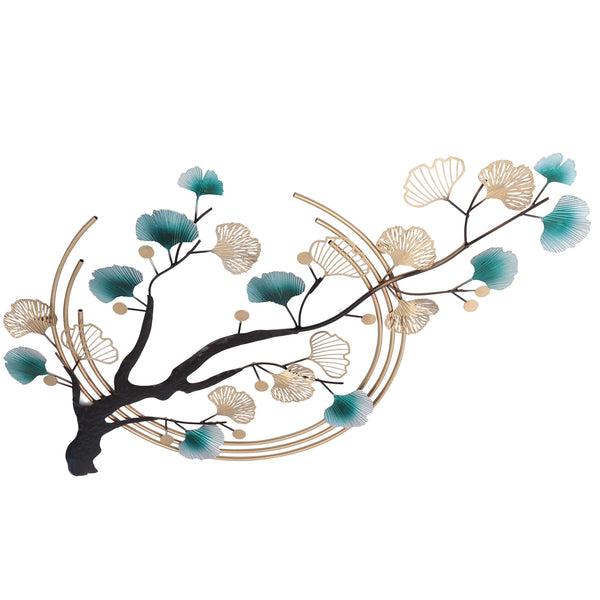 Tree Leaf Metal Wall Art – Modern 3D Ginkgo Nature Decor