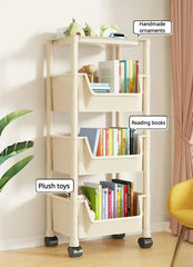 Trolley Bookshelf Kitchen Storage Rack Kitchen Corner Narrow Slit Storage Cabinet Bathroom Living Room Home Organizer