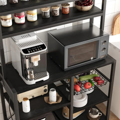Bakers Rack with Power Outlet & Coffee Bar
