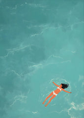 Summer Pool Party Wall Art – Nordic Canvas Print for Living Room Decor
