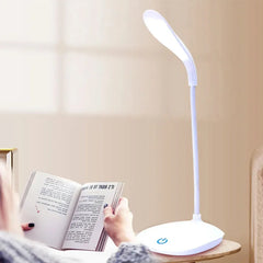 LED Reading Desk Lamp – Portable USB Rechargeable Touch Dimming Light