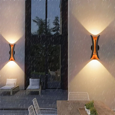 Black Golden Outdoor Wall Sconce
