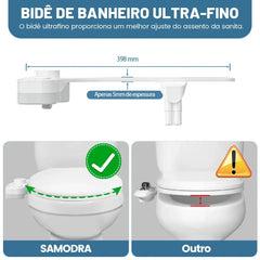 SAMODRA Non-Electric Bidet – Dual Nozzle Toilet Seat Attachment