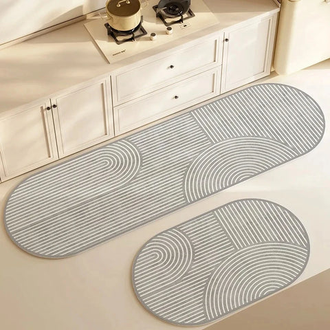 Super Absorbent Diatomite Kitchen Mat – Long Anti-Slip Washable Floor Rug