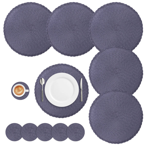 Round Braided Placemats Set of 6