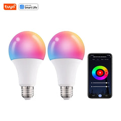 Bluetooth RGB LED Smart Bulb – E27 15W Dimmable with App & Remote Control