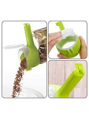 Food Storage Clip with Pour Spout – Resealable Bag Clip for Kitchen Organization