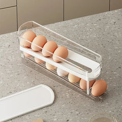 2-Tier Rolling Egg Storage Box – Automatic Dispenser for Refrigerator