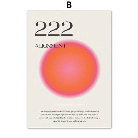 Angel Numbers Aura Wall Art – Gradient Canvas Print for Modern Home Decor