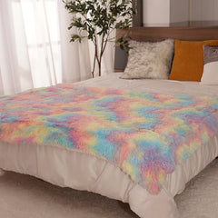 Soft Rainbow Fluffy Plush Blanket