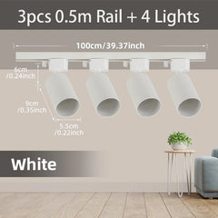 Full Set LED Track Light – GU10 Spotlight Ceiling Rail System