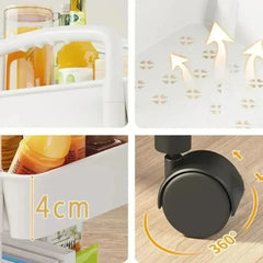 Mobile Storage Cart – Multifunctional Organizer Rack with Wheels