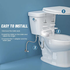 SAMODRA Non-Electric Bidet – Dual Nozzle Toilet Seat Attachment