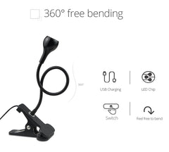 USB LED Reading Lamp – Flexible Clip-On Bedside & Desk Light