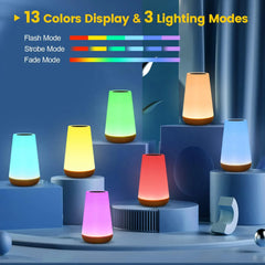 13-Color Changing RGB Night Light – Touch & Remote Control, USB Rechargeable